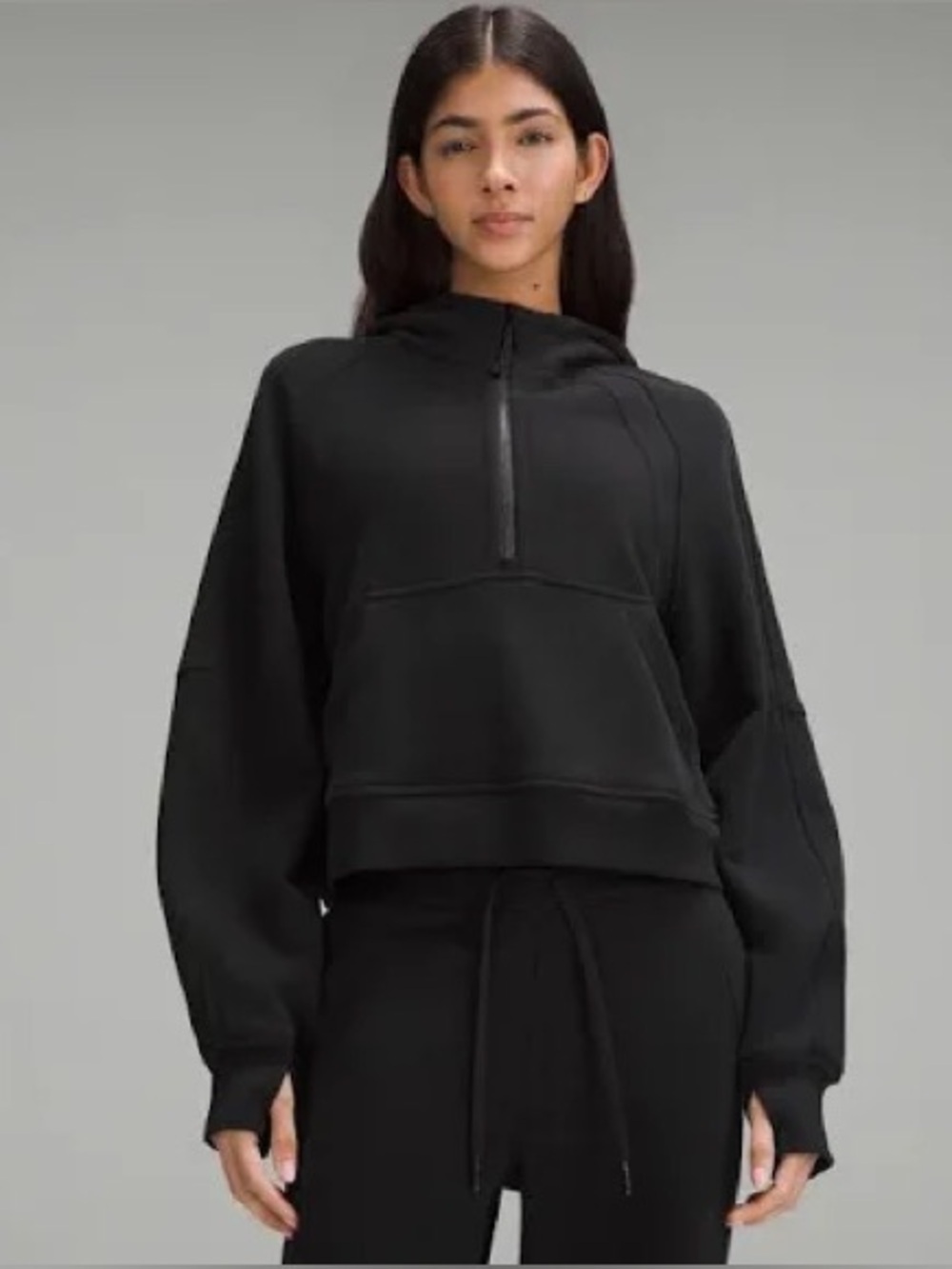 Lululemon Scuba Oversized Half-Zip Hoodie Black‎ Size XS